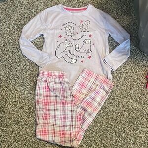 Wonder Nation Kids Pajama Set - Pink and White